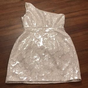 Silver One Shoulder Cocktail Dress